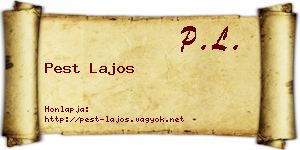 Pest Lajos névjegykártya